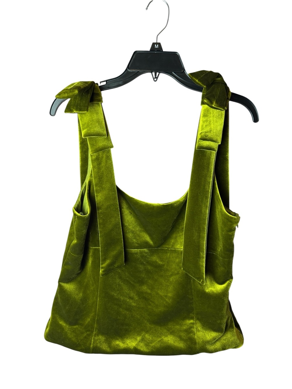 Zara Velvet Bows Green Tank Top L